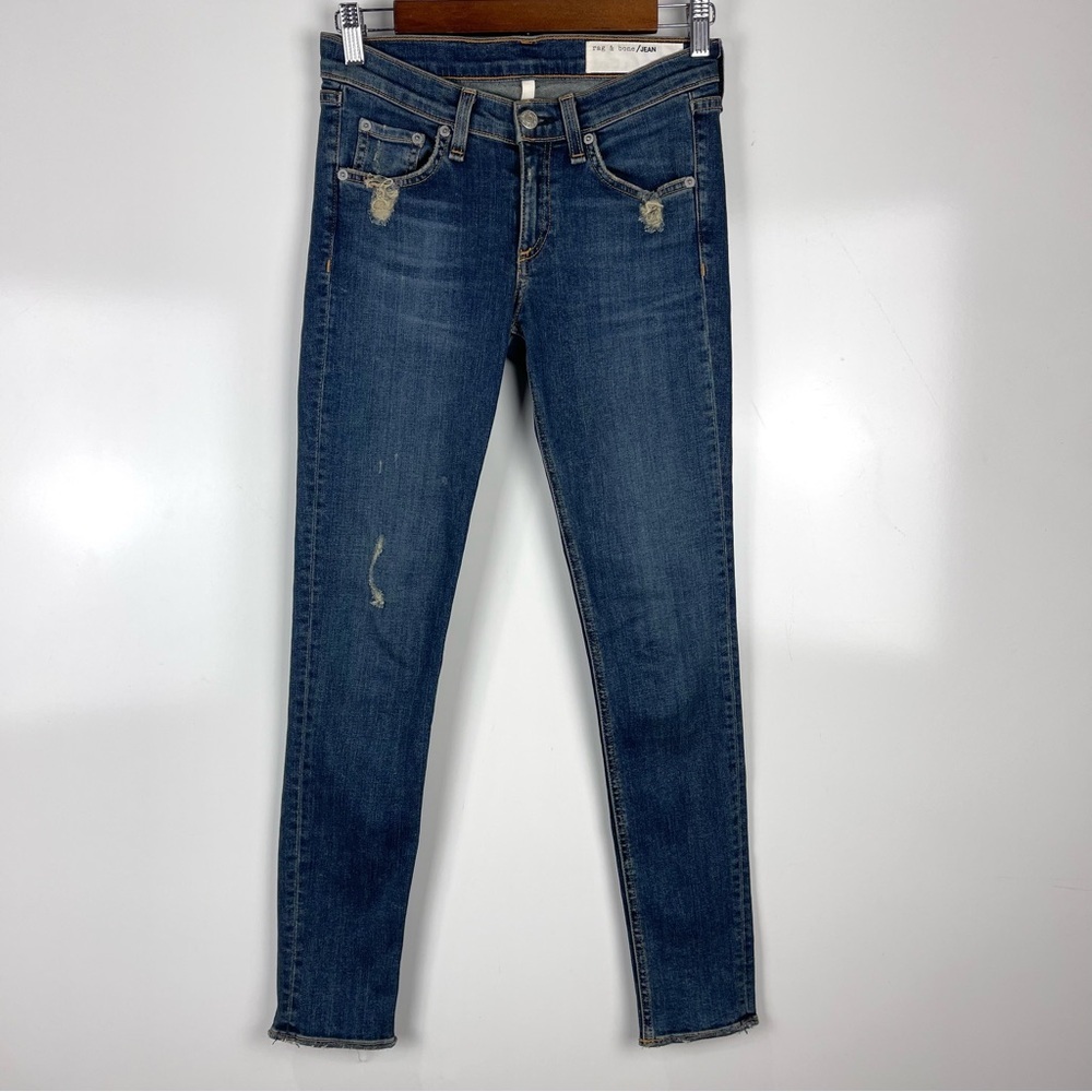 Rag & Bone La Paz Skinny Jeans Distressed Women's Size 26 Dark Wash Blue Casual - Picture 1 of 9